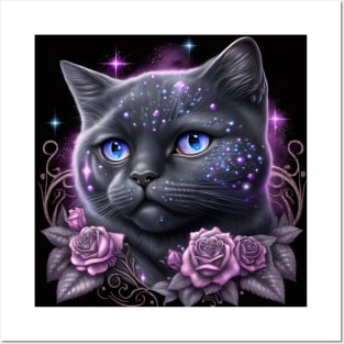 Shimmery Black British Shorthair Posters and Art